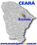 Localização do Município de Aracoiaba no Estado do Ceará.