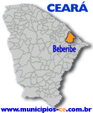 Localização do Município de Beberibe no Estado do Ceará.